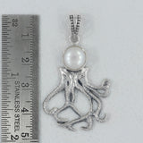 925 Sterling Silver Pearl Octopus Pendants