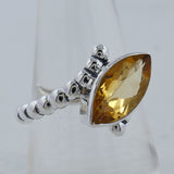 Marquise Amethyst Silver Ring