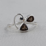 Natural Smoky Quartz Silver Rings