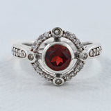 925 Sterling Silver Garnet Ring