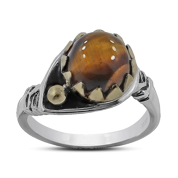 Tigers Eye Silver Ring