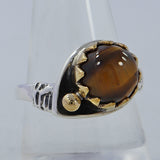 Tigers Eye Silver Ring