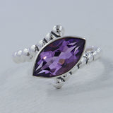 Marquise Amethyst Silver Ring