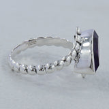 Marquise Amethyst Silver Ring