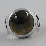 Natural Larimar Silver Rings
