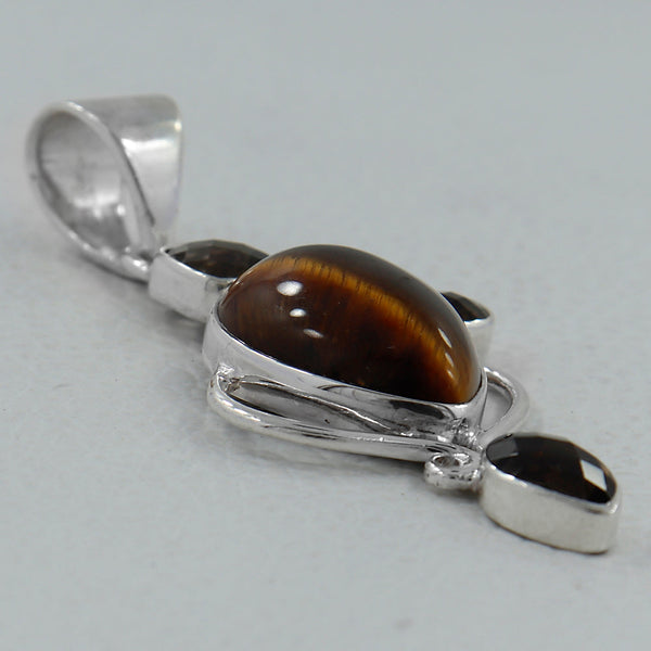925 Sterling Silver Tiger Eye Pendants