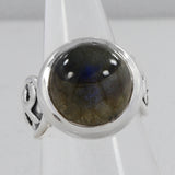 Natural Larimar Silver Rings