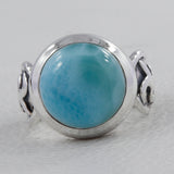 Natural Larimar Silver Rings