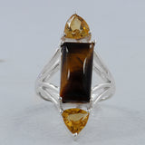 Tiger Eye Silver Rings