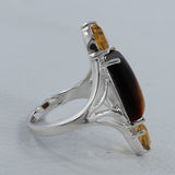 Tiger Eye Silver Rings