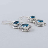 Blue Topaz Silver Earrings