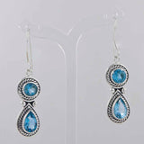 Blue Topaz Silver Earrings