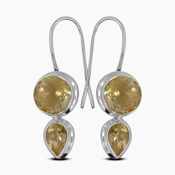 Lemon Topaz Silver Earrings