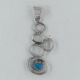 925 Silver Sterling Blue Topaz Pendants