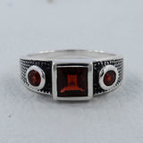 925 Sterling Silver Garnet Rings