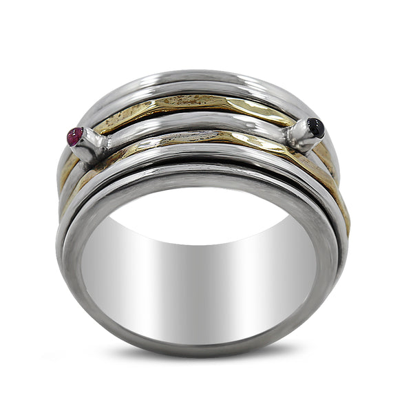 Multi Tourmaline Silver Ring
