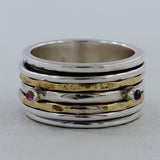 Multi Tourmaline Silver Ring