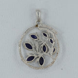 925 Sterling Silver Blue Topaz Pendants
