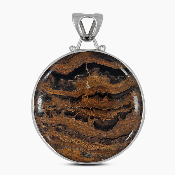 Fossilized Stromatolites Silver Pendants