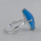 Blue Chalcedony Gemstone Silver Ring