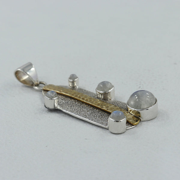 Rainbow Moonstone Silver Pendants