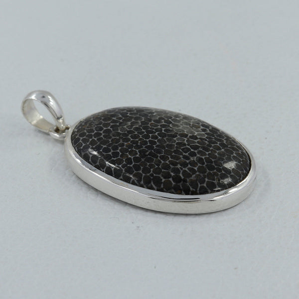 925 Sterling Silver Black Coral Pendants