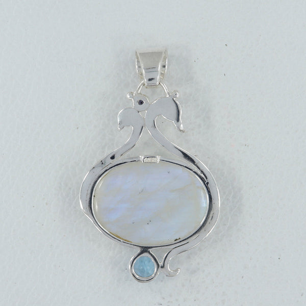 Rainbow Moonstone Silver Pendants