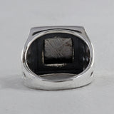 Muonionalusta Meteorite Silver Mens Ring