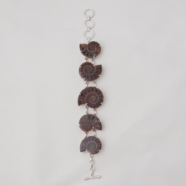 925 Sterling Silver Ammonite Bracelet