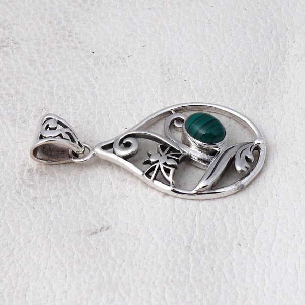 925 Sterling Silver Malachite Pendants