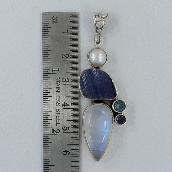 925 Silver Rainbow Moonstone Pendants