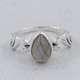 Natural Larimar Silver Designer Rings