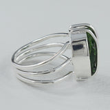 Raw Chrome Diopside Silver Ring