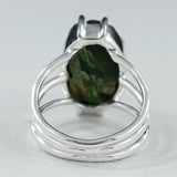 Raw Chrome Diopside Silver Ring