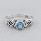 925 Sterling Silver Blue Topaz Ring