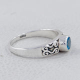 925 Sterling Silver Blue Topaz Ring
