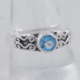 925 Sterling Silver Blue Topaz Ring