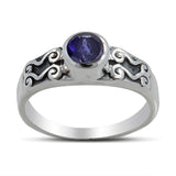 925 Sterling Silver Blue Topaz Ring