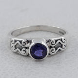 925 Sterling Silver Blue Topaz Ring