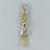 Raw Ethiopian Opal Silver Pendants