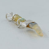 Raw Ethiopian Opal Silver Pendants