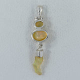 Raw Ethiopian Opal Silver Pendants