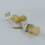 Raw Ethiopian Opal Silver Pendants