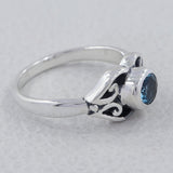 Natural Blue Topaz Silver Ring