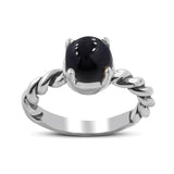 Rainbow Moonstone Silver Ring