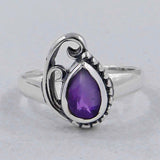 Natural Garnet Silver Rings