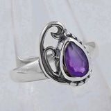 Natural Garnet Silver Rings
