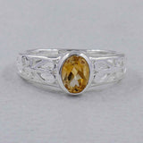 Genuine Emerald Silver Rings