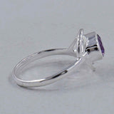 Natural Amethyst Silver Ring