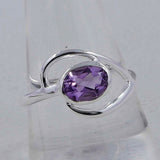 Natural Amethyst Silver Ring